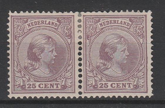 Ned nr 42 paartje met 4 plaatfouten zie beschrijving (1504), Postzegels en Munten, Postzegels | Nederland, Postfris, T/m 1940