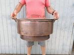 Kookpan -  Grote pot met deksel - Zware koperen en messing, Antiek en Kunst