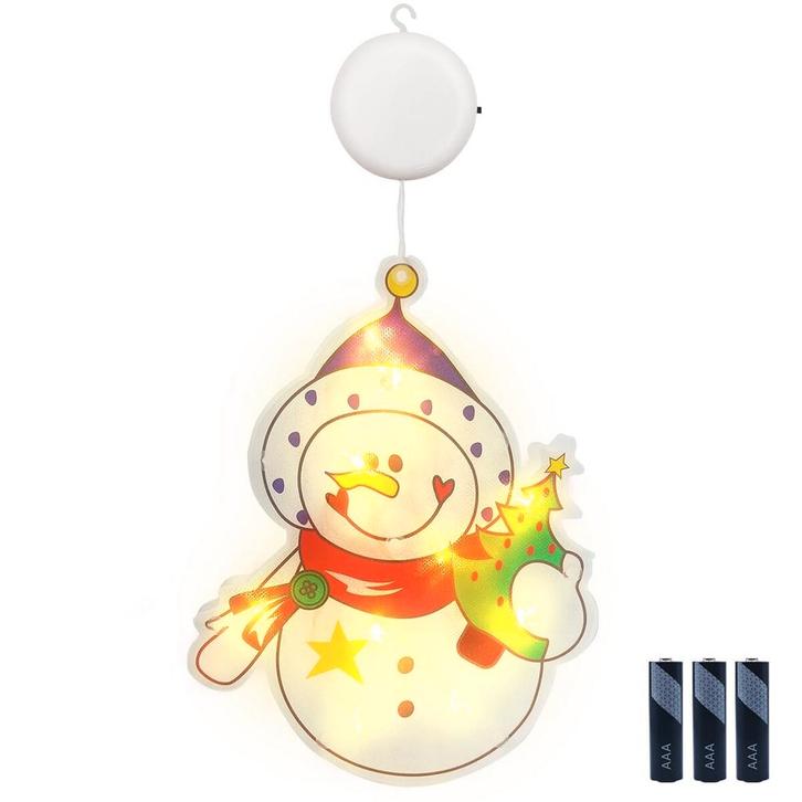 Kerstverlichting Raam Sneeuwpop - 16x21cm - Inclusief, Diversen, Kerst, Nieuw, Verzenden