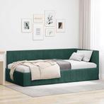 vidaXL Hoekbedframe met hoofdeinde Donkergroen 100 x 200 cm, Verzenden, Nieuw, Groen, Hout