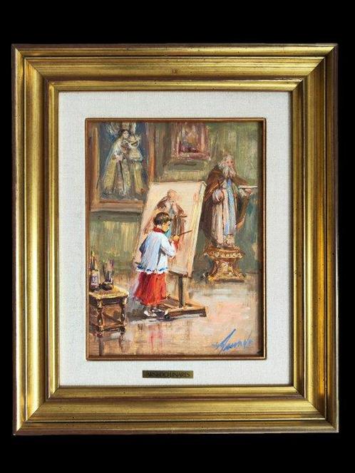 Francisco Arnedo Linares (1926-2015) - El monaguillo pintor, Antiek en Kunst, Kunst | Schilderijen | Klassiek