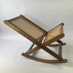 Voetenbank - Art Deco - Oakwood and webbing Voetenbankje of
