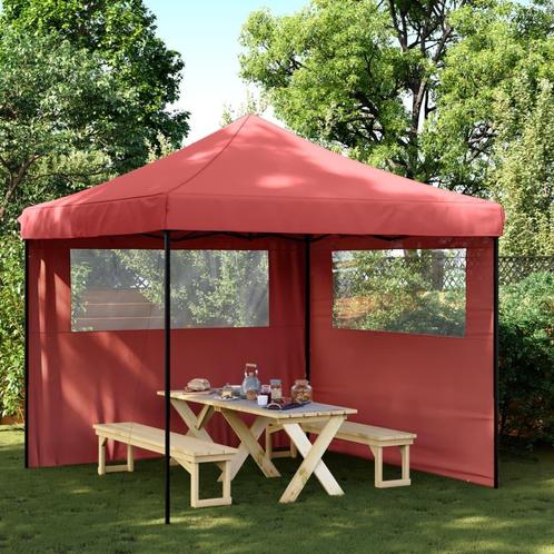 Partytent inklapbaar pop-up met 2 zijwanden bordeauxrood, Huis en Inrichting, Overige Huis en Inrichting, Nieuw, Verzenden