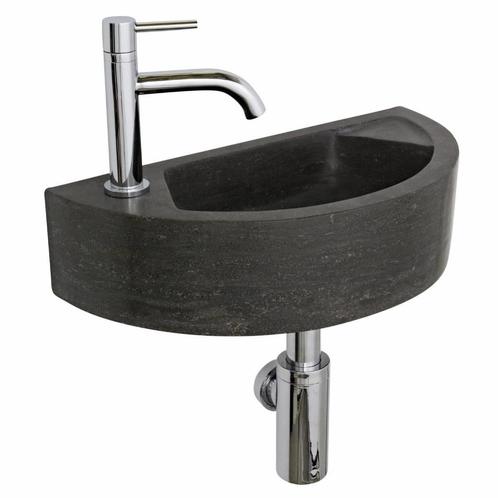 Fonteinset Natuursteen Rose 40x20x10 cm Half rond (kraangat, Doe-het-zelf en Verbouw, Sanitair, Ophalen of Verzenden