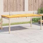 vidaXL Tuintafel 180x90x75 cm poly rattan en acaciahout, Verzenden, Nieuw