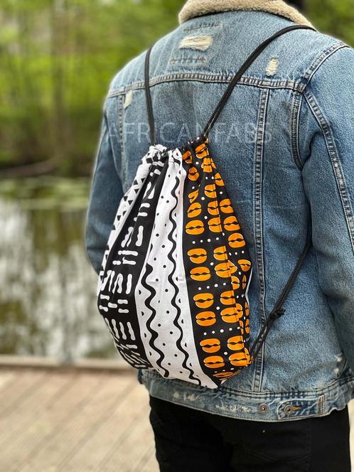 Afrikaanse print rugzak / Gymtas / Schooltas met rijgkoord -, Sieraden, Tassen en Uiterlijk, Tassen | Schooltassen, Nieuw, Ophalen of Verzenden