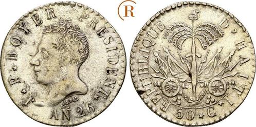 50 Centimes An 26 = 1829 Haiti Republik:, Postzegels en Munten, Munten | Amerika, Verzenden