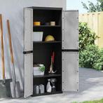 vidaXL Tuinkast 65x37x165 cm polypropeen grijs en zwart, Huis en Inrichting, Kasten | Overige, Verzenden, Nieuw