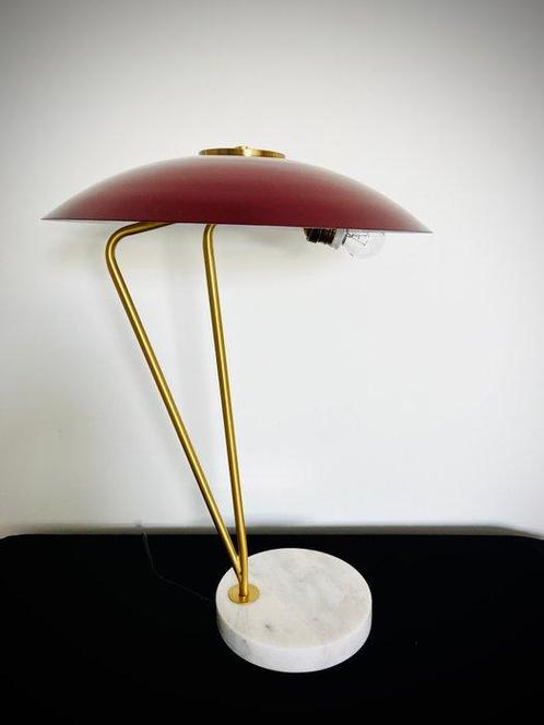 Tafellamp - Aluminium, Marmer, Messing - Stilnovo-stijl, Antiek en Kunst, Antiek | Lampen