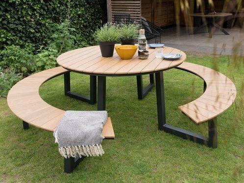 Outdoor Living Picknickset Arezzo Rond picknicktafel, Tuin en Terras, Picknicktafels, Nieuw, Overige materialen, Rond, Verzenden