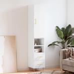 vidaXL buffetkast 34,5x34x180 cm bewerkt hout hoogglans wit, Huis en Inrichting, Kasten | Buffetkasten, Minder dan 50 cm, Verzenden
