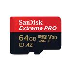 SanDisk Extreme Pro MicroSDXC 64GB 200MB/s A2 V30 + SD, Nieuw, Overige merken, Overige typen, Ophalen of Verzenden