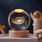 Kristallen 3D Bol Nachtlamp – LED, USB Oplaadbaar en Hout, Verzenden, Nieuw