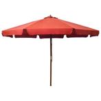 Houten Parasol 330cm | OP = OP -40% | Terras Stijlvol, Ophalen of Verzenden, Nieuw, 3 tot 4 meter, Stokparasol