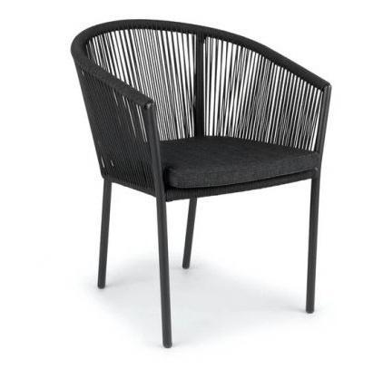 Tuinstoel - Reims - Zwart - Rope - The Outsider, Tuin en Terras, Tuinstoelen, Nieuw, Verzenden