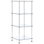 vidaXL Kastje 4-laags 40x40x100 cm gehard glas transparant, Huis en Inrichting, Minder dan 50 cm, Verzenden, 100 tot 150 cm, Nieuw