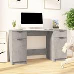 vidaXL Bureau met bijzetkast bewerkt hout betongrijs, Huis en Inrichting, Bureaus, Verzenden, Nieuw