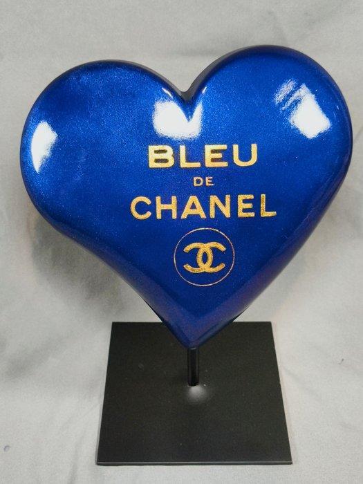 XTC Artist - Coeur bleu de chanel gold 24k glossy, Antiek en Kunst, Kunst | Designobjecten