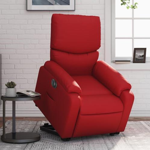 vidaXL Sta-op-stoel elektrisch kunstleer rood, Huis en Inrichting, Fauteuils, Nieuw, Verzenden
