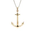 Gouden hanger anker 14 karaat, Verzenden, Zo goed als nieuw, Goud, Goud