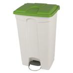Pedaalemmer | Kunststof (Wit/Groen) | 90L | Klapdeksel |, Verzenden, Nieuw in verpakking