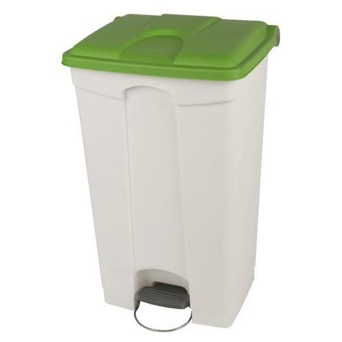 Pedaalemmer | Kunststof (Wit/Groen) | 90L | Klapdeksel |, Zakelijke goederen, Horeca | Keukenapparatuur, Nieuw in verpakking, Verzenden