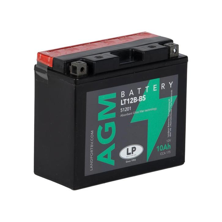 Landport (LP) LT12B-BS 12 volt 10,0 ah AGM motor accu (51201, Motoren, Onderdelen | Overige, Nieuw, Ophalen of Verzenden