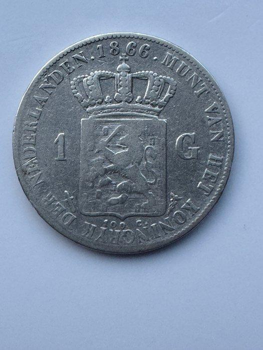 Nederland. Willem III. 1 Gulden 1866 (Zonder minimumprijs), Postzegels en Munten, Munten | Nederland