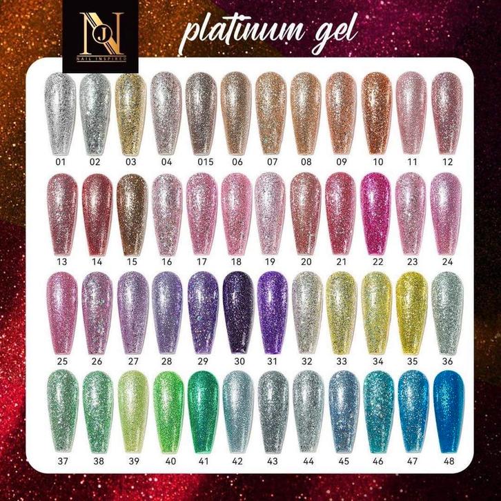 Platinum Glitter Gel Nagellak Set – 48 Kleuren -, Diversen, Overige Diversen, Nieuw, Verzenden