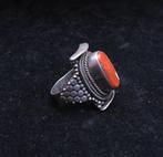 Bloedkoraal - Zilver - Ring - Ring zadel LADDAKH-Tibet