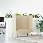 vidaXL Hoge Rug Bank Crème 109 x 56 x 121 cm Stof, Huis en Inrichting, Verzenden, Nieuw, Stof, Minder dan 150 cm