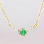 Halsketting - 18 karaat Geel goud - 0.61ct. tw. Smaragd -, Nieuw