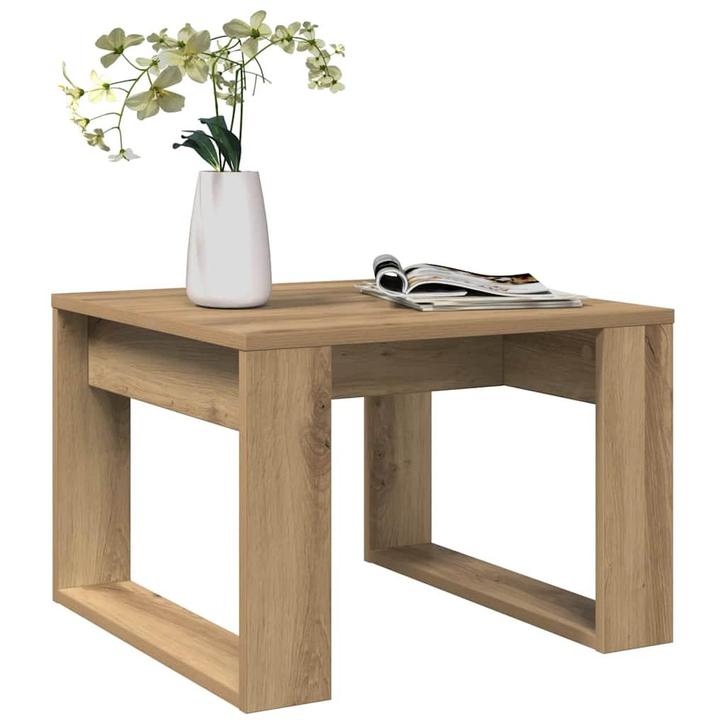 vidaXL Bijzettafel 50x50x35 cm bewerkt hout artisanaal, Huis en Inrichting, Tafels | Salontafels, 50 tot 100 cm, Nieuw, Overige houtsoorten