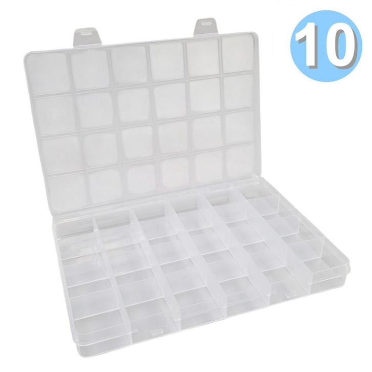 Fako Bijoux - Opbergdoos Large - 24 Vakjes - Kralendoos -, Hobby en Vrije tijd, Kralen en Sieraden maken, Verzenden