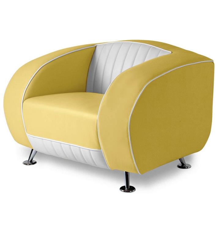 Bel Air Sofa Delucas Retro SF01CB Geel Eenzitter, Huis en Inrichting, Banken | Bankstellen, Ophalen