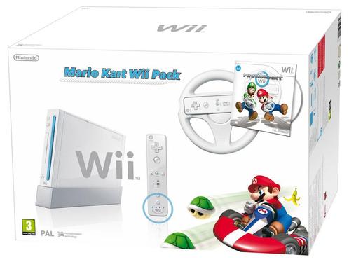 Nintendo Wii Starter Pack - Mario Kart Motion Plus White, Spelcomputers en Games, Spelcomputers | Nintendo Wii, Zo goed als nieuw