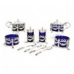 French Empire sterling silver 10pc condiment set with salts,, Antiek en Kunst