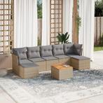 vidaXL 8-delige Loungeset met kussens poly rattan gemengd, Verzenden, Nieuw, Rotan, Loungeset