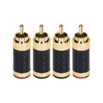 Dynavox Audio Cinch Stekker - Carbon - 4 stuks - rood/Zwart, Verzenden, Nieuw