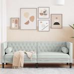 vidaXL Chesterfieldbank Anders Lichtgrijs 194 x 74.5 x 70.5, Verzenden, Nieuw, Stof, Minder dan 150 cm