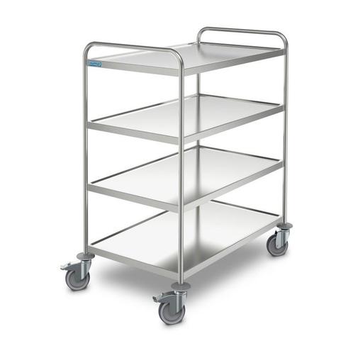 Hupfer RVS Serveerwagen | 4-plateaus | 1095x695x1275 mm, Zakelijke goederen, Horeca | Meubilair en Inrichting, Verzenden