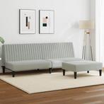 vidaXL 2-delige Loungeset fluweel lichtgrijs, Verzenden, Nieuw, Vierpersoons of meer, Stof