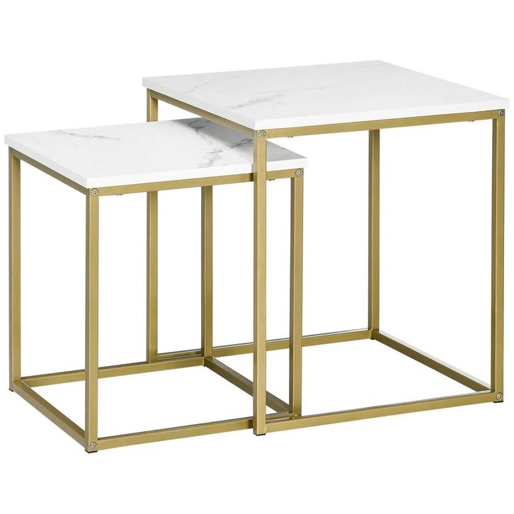 TRUUSK Salontafel Set - Bijzettafel Koffietafel Set - Stalen, Huis en Inrichting, Kasten | Dressoirs, Nieuw, Verzenden