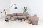 Flow. Doozy hoekbank taupe chiné met loungestoel |, Ophalen of Verzenden, Nieuw