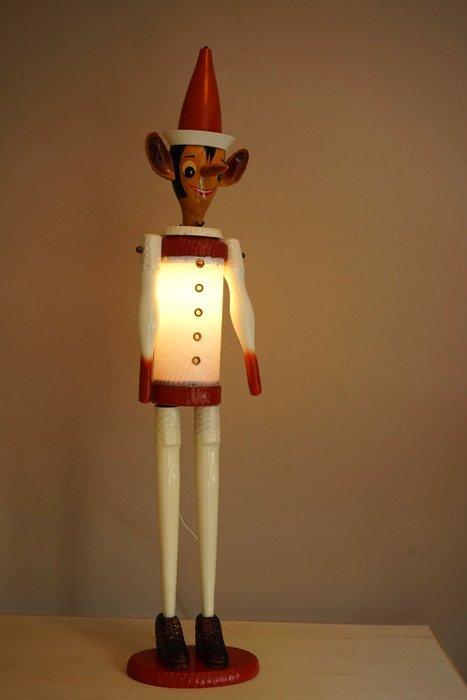 Staande lamp - Houten mid-century Pinocchio vloerlamp -, Antiek en Kunst, Curiosa en Brocante