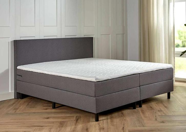 ACTIE! Boxspring Bilbao 160 200 Antraciet, Huis en Inrichting, Slaapkamer | Boxsprings, 160 cm, 200 cm, Grijs, Tweepersoons, Nieuw