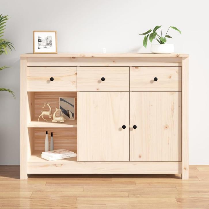 vidaXL Dressoir 100x35x74 cm massief grenenhout, Huis en Inrichting, Kasten | Dressoirs, 25 tot 50 cm, Nieuw, 100 tot 150 cm, Grenenhout