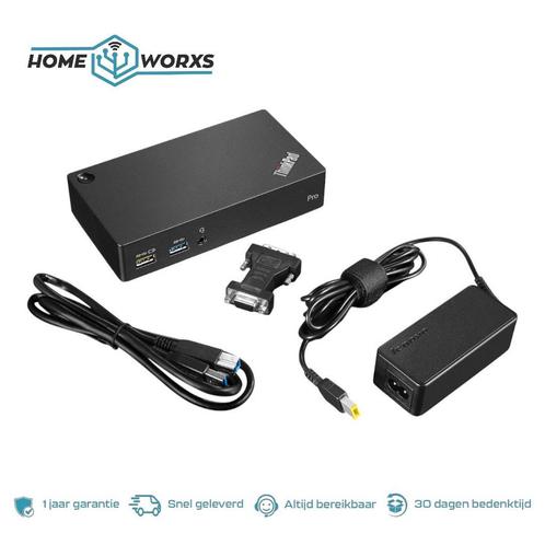 Lenovo ThinkPad USB 3.0 Pro Docking station 40A70045EU, Computers en Software, Dockingstations, Docking station, Refurbished, Harde schijf