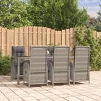 vidaXL 7-delige Tuinset met kussens poly rattan grijs, Verzenden, Nieuw, Rotan, Tuinset