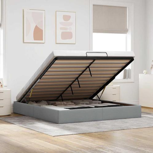 vidaXL Bedframe zonder matras 160x200 cm stof lichtgrijs, Huis en Inrichting, Slaapkamer | Bedden, 160 cm, 200 cm, Grijs, Tweepersoons